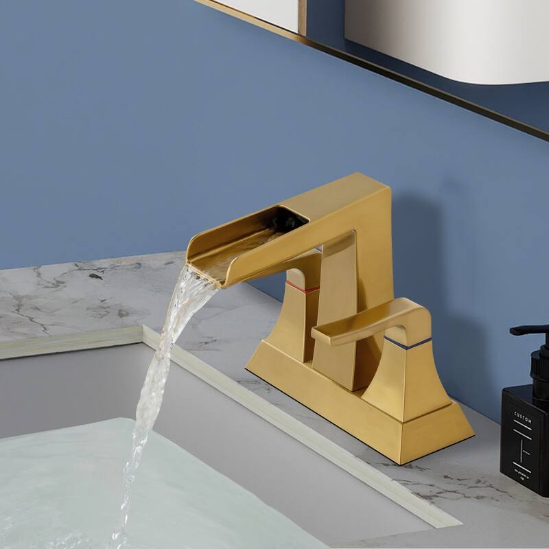 Topcraft Two Handle Waterfall Bathroom Faucet with Pop-Up Drainer
