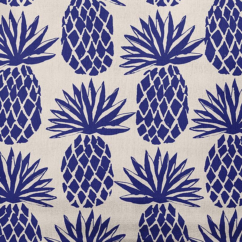 Pineapple Stripes Decorative Throw Pillow - 14" x 20" - Indigo Blue