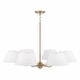 preview thumbnail 2 of 2, Welsley 6-light Aged Brass Chandelier w/ White Fabric Shade