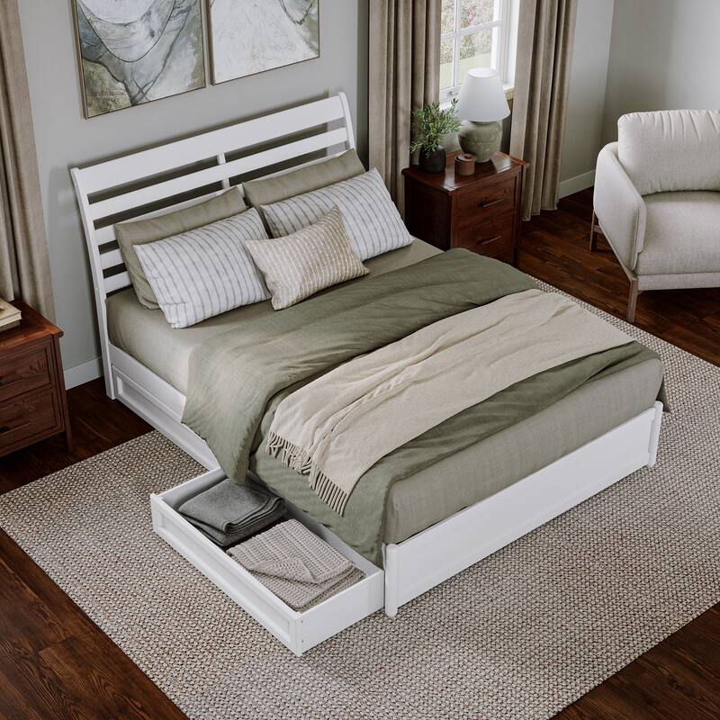 Emelie Platform Bed with Panel Footboard and Storage Drawers