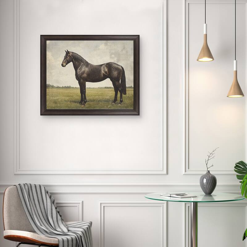 Masterpiece Art Gallery| Expresso Horse by Petals Prints Design - Framed Canvas Art Print