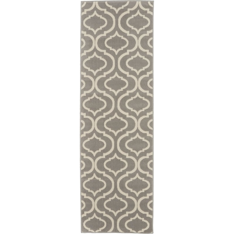 Nourison Jubilant Moroccan Trellis Area Rug - 2' x 6' - Grey