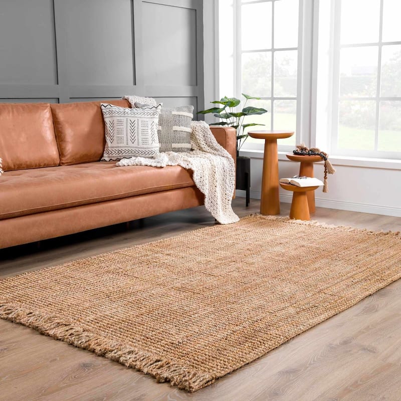 Hauteloom Jute Rug Collection - Natural Fiber Jute Farmhouse Area Rug