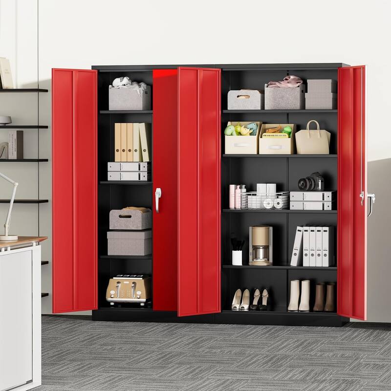 71'' H x 32'' W Metal Garage Storage Cabinet with Locking Doors and Adjustable Shelves