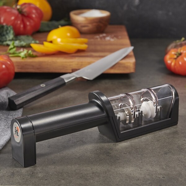 Miyabi 2 stage Diamond Ceramic Handheld Knife Sharpener Black