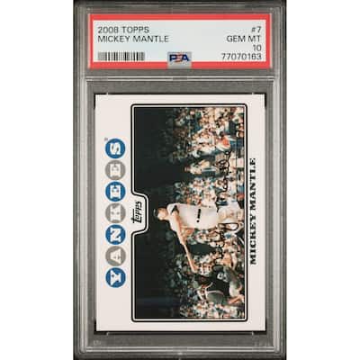 Mickey Mantle 2008 Topps Baseball Card #7 Graded PSA 10 - 8'6" x 11'6"