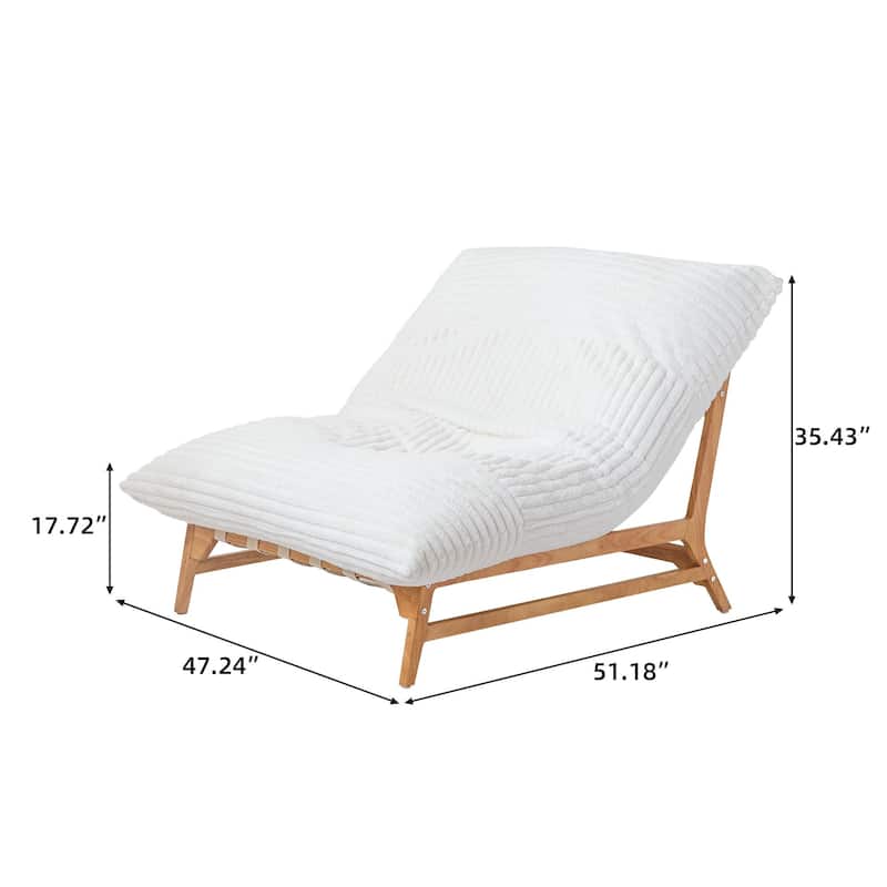 Mid Century Modern Accent Chair with Wood Frame, Reading Accent Chair, Boucle Armchair For Living Room, Bedroom and Salon