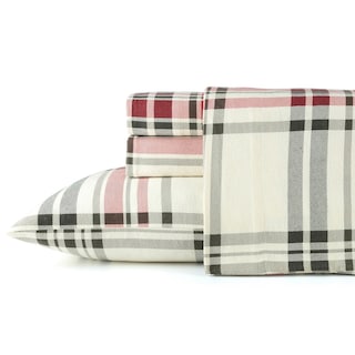 Pointehaven Printed Cotton 180 GSM Deep Pocket Oversized Brushed Flannel Sheet Set