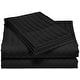 preview thumbnail 16 of 21, 1200 Thread Count Cotton Deep Pocket Luxury Hotel Stripe Sheet Set Black - California King