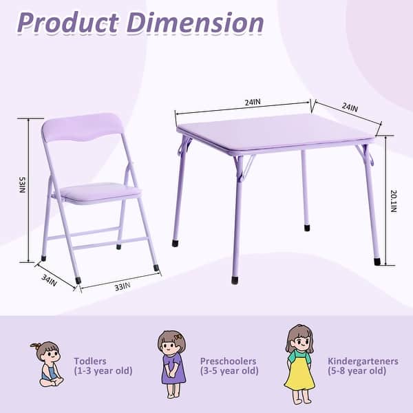 Homy Casa Kids 5-Piece Folding Table and Chair Set