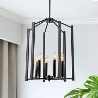 Starsky 6-Light 19in. Modern Farmhouse Unique Ceiling Lights Geometric Lantern Chandelier