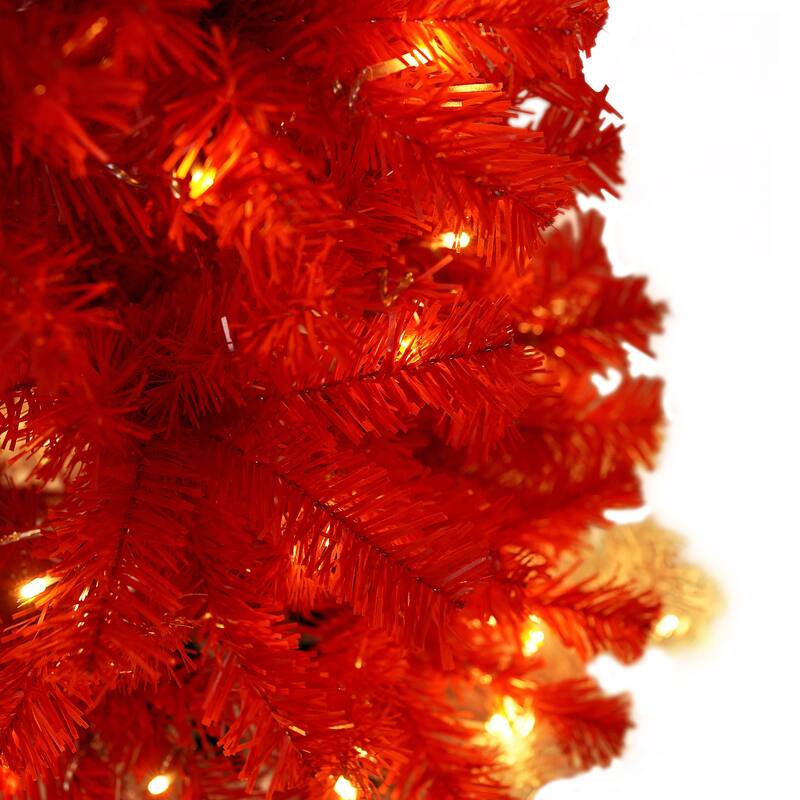 Festive Santa Hat Style Christmas Tree Set, Pre-Lit with 300 LED Lights