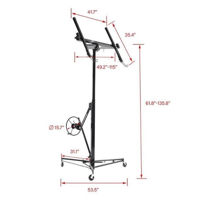 53'' Drywall Panel Hoist Jack Lifter Drywall Lift Panel Lift