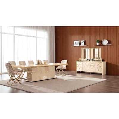 Montona Rectangular Dining Table And Slat Back Dining Chair Set