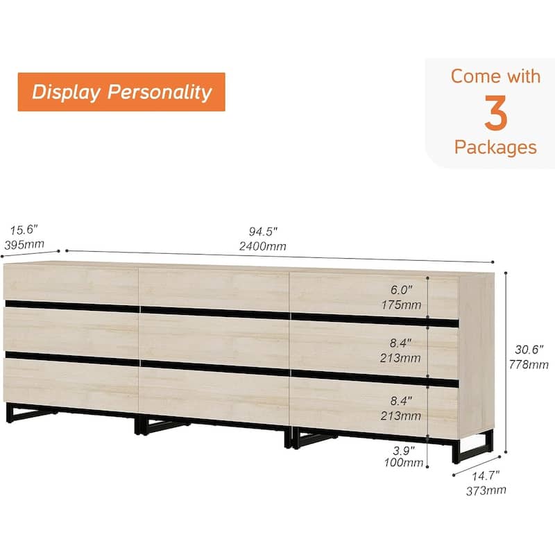 WAMPAT Dresser for Bedroom, Closet Organizers and Storage with 6 Drawers,Chest of Drawers with Metal Base