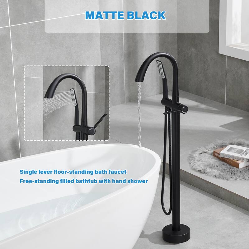 Single-Handle Freestanding Tub Faucet Mount Tub Faucet Bathtub Filler