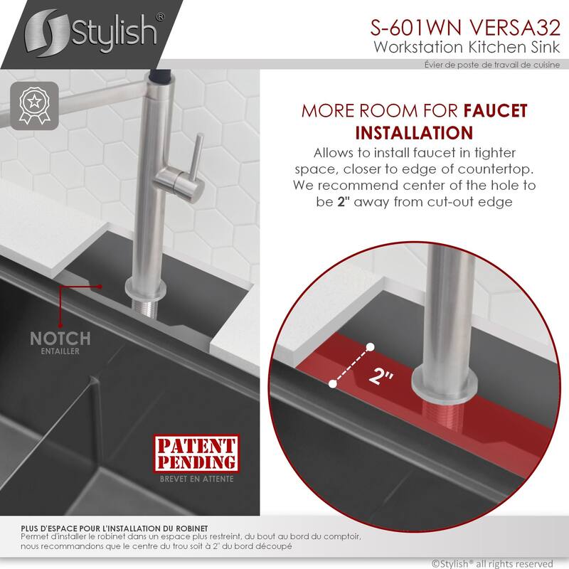 Stylish Undermount 32" Stainless Steel Double-Bowl 16G Kitchen Sink - 32" x 19" x 10"