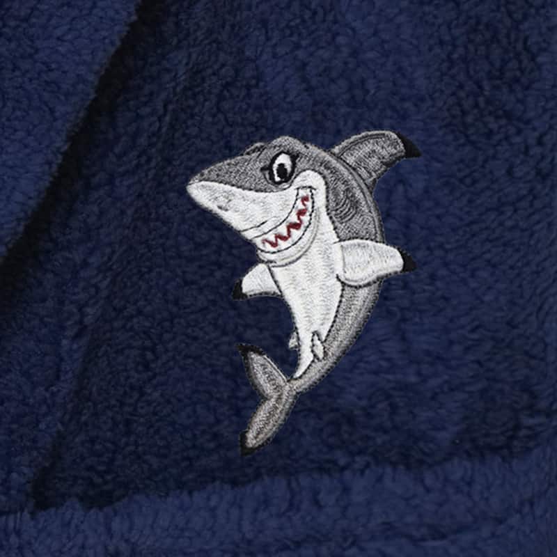 Sweet Kids 100% Polyester SUPER PLUSH Double Brushed Hooded Bathrobe - SHARK