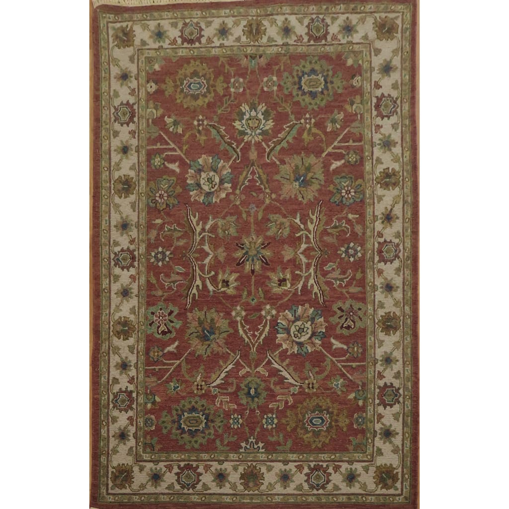 Hand Knotted Oriental 100% Wool Carpet Traditional All-Over Red Sumak Area Rug - 6' 2'' X 4' 0''