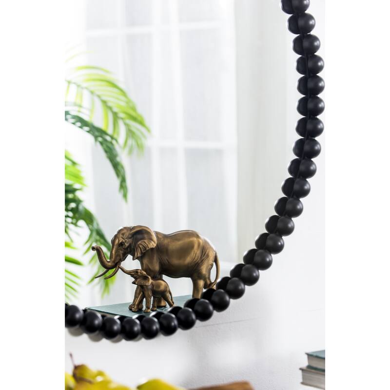 Wall Decor Mirror with Metal Frame - Black