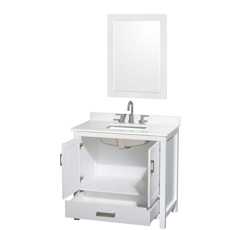 Wyndham Collection WCS141436S-QTZ-US3M24 Sheffield 36" Free Standing
