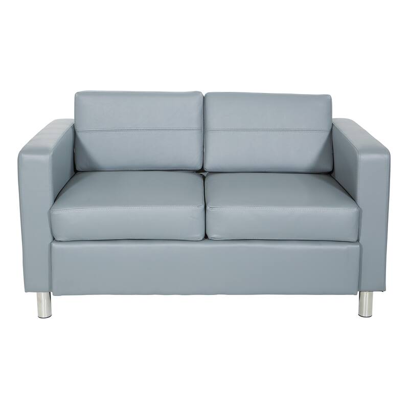 Porch & Den Wade Black Faux Leather Loveseat
