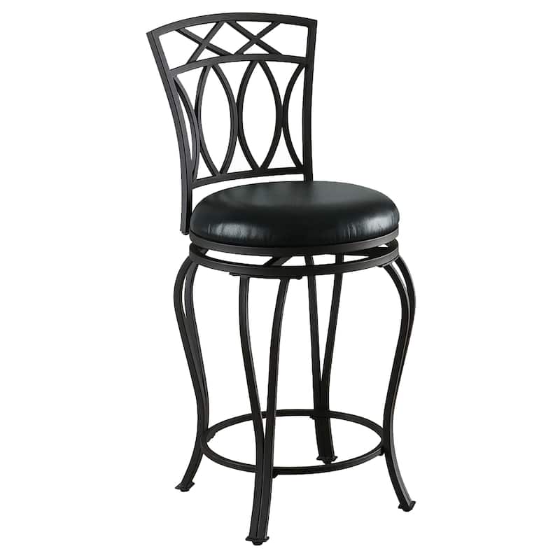 Adamsville Upholstered Swivel Counter Height Stool Black - Counter Height