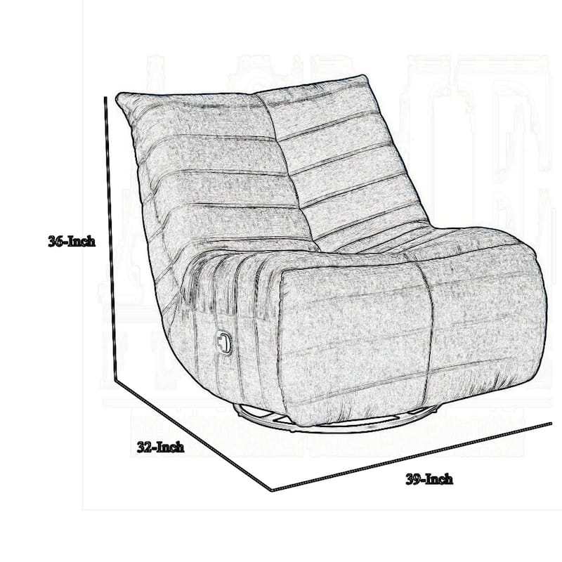 Taon Swivel Glider Manual Recliner Chair, Tufted Light Gray Chenille