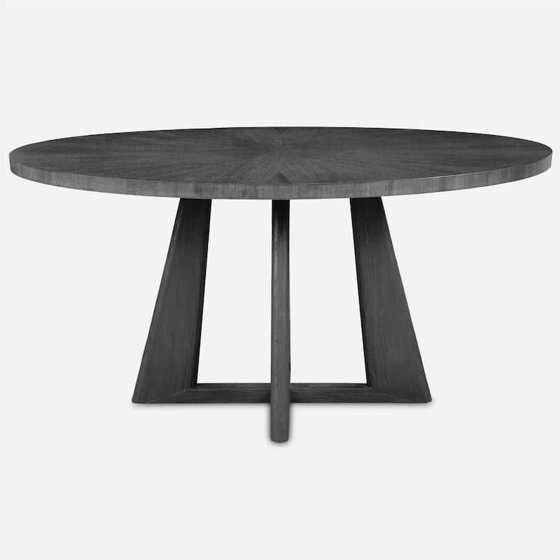 Uttermost Pulsar Round Gray Walnut Dining Table - 30"H x 60"W x 44"D