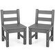 preview thumbnail 29 of 34, Gymax 2 PCS Kids Chairs Indoor Outdoor Heavy-Duty All-Weather Children Grey