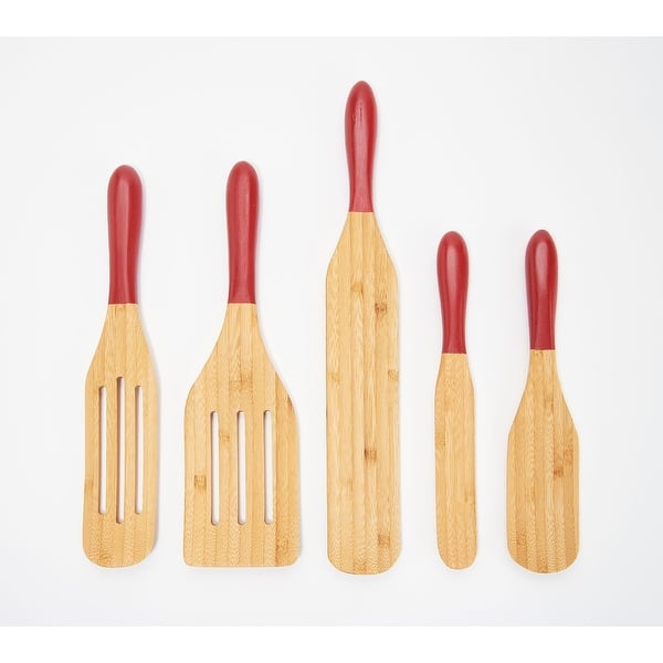 Mad Hungry 5-Piece Multi-Use Bamboo Spurtle Set - Red