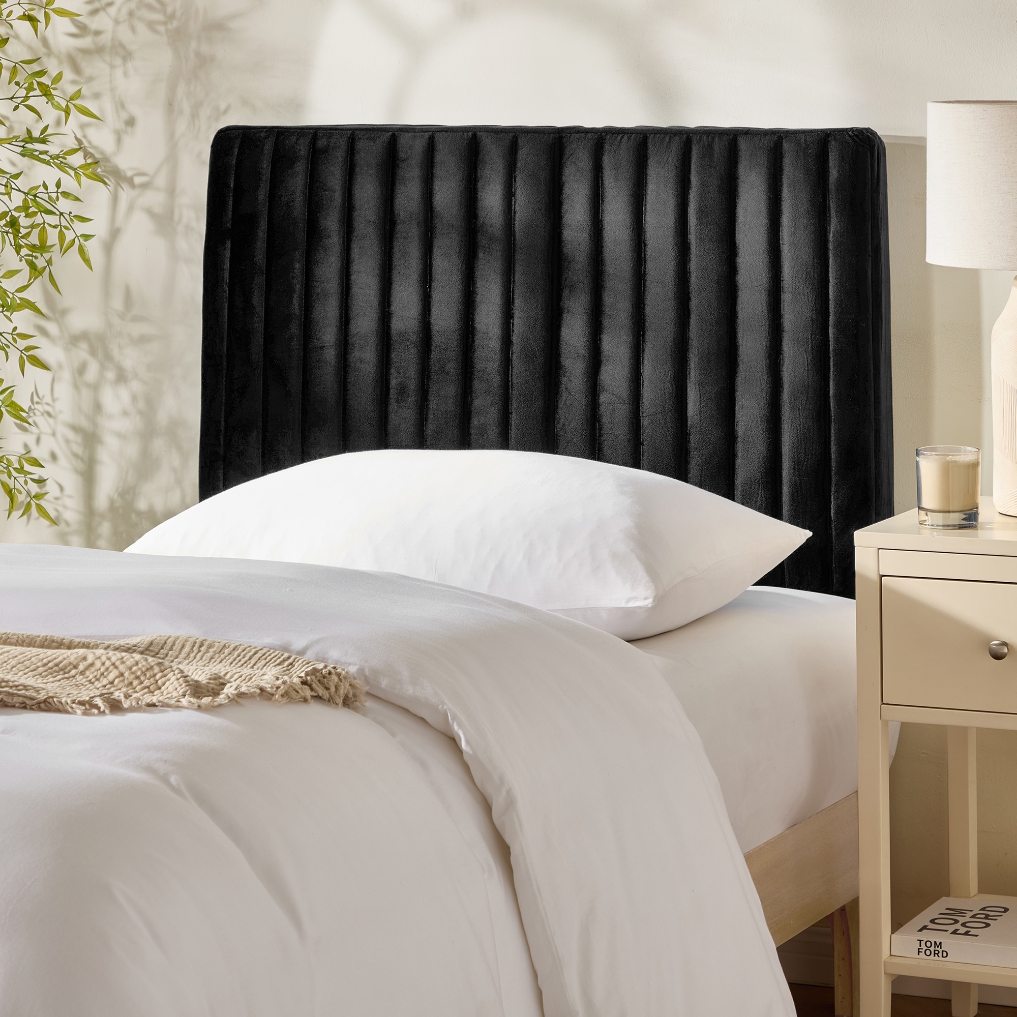 Empyrean Velvet Headboard, Floating Wall-Mounted, Easy Assemble Upholstered Peel & Stick, 3D Soundproof Bed Wall Panels