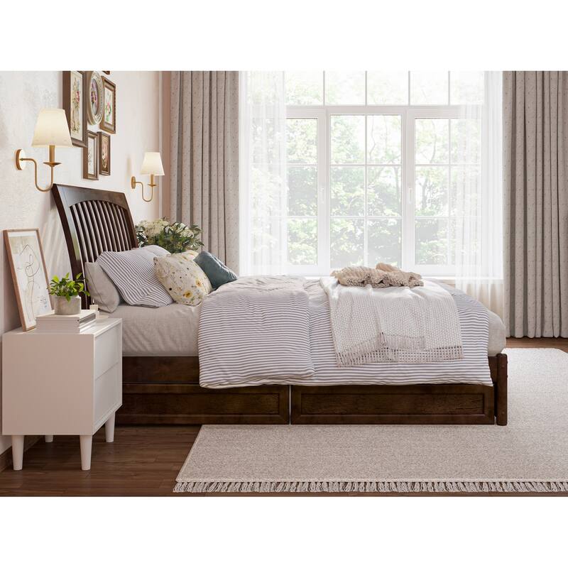 Roslyn Platform Bed with Panel Footboard and Storage Drawers