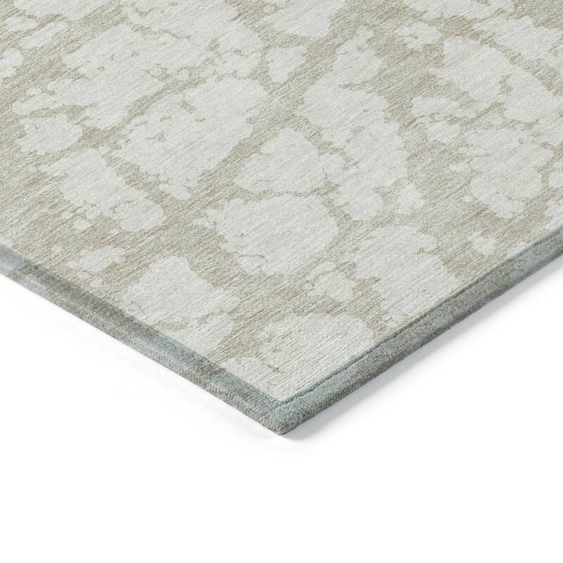 Machine Washable Indoor/ Outdoor Abstract Contemporary Chantille Rug