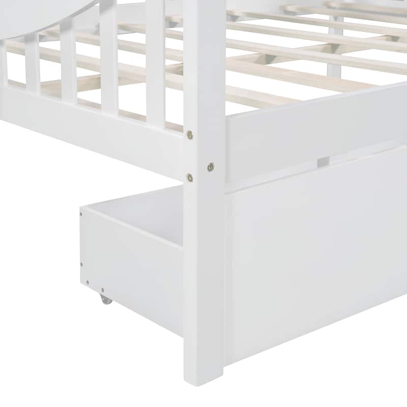 Daybed with 2 Drawers and Wood Slat Support