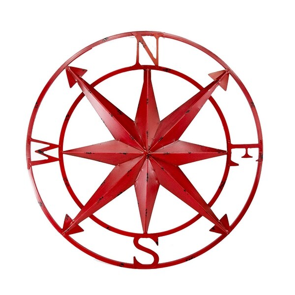 Shop 20 Inch Distressed Metal Compass Rose Nautical Wall ...