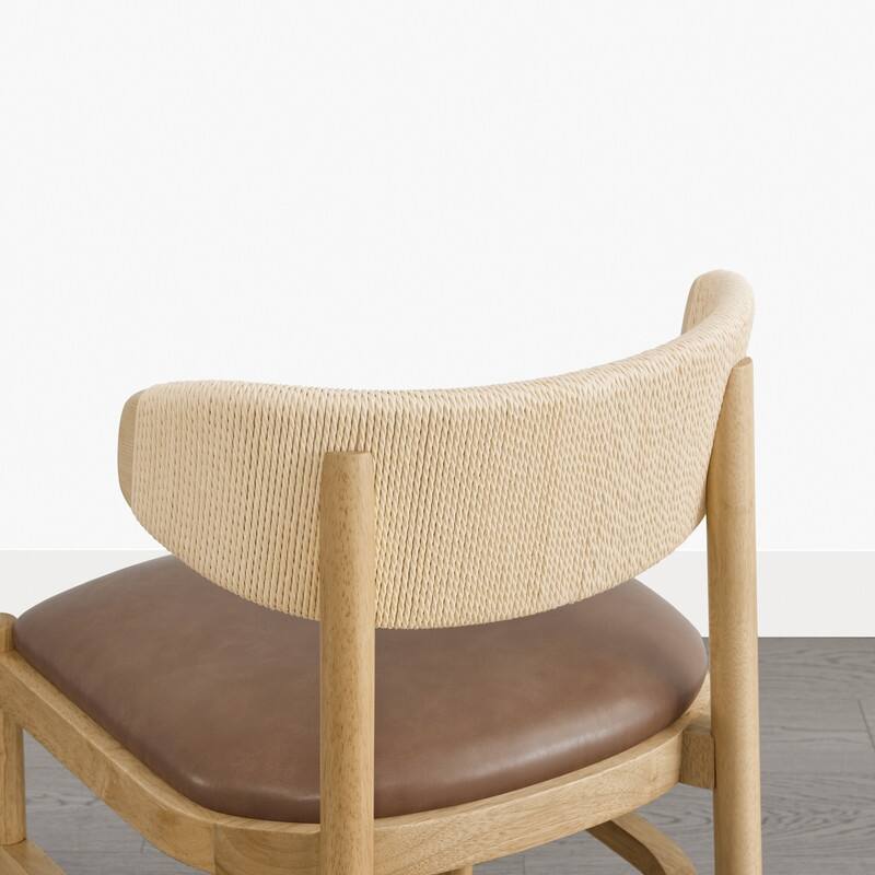 Spruce & Spring Modern Dining Chair with Handwoven Rope Back