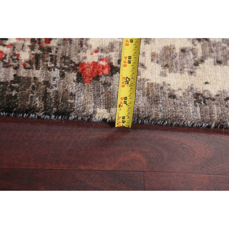 Vegetable Dye Wool/ Silk Abstract Modern Area Rug Hand-knotted Carpet - 6'6" x 9'9"