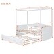 preview thumbnail 6 of 6, Modern Daybed Twin Size Canopy Bed with Twin Size Trundle and Built-in Backrest, Wooden Frame Poster Bed Kids Bedroom Panel Bed