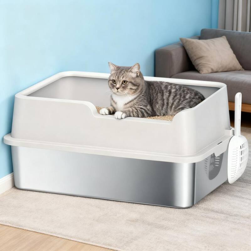 Stainless Steel Litter Box with High Side