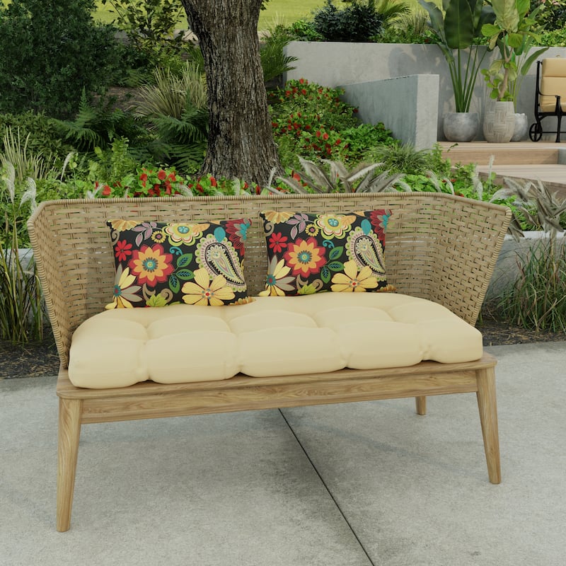 18" x 12" Multicolor Floral Outdoor Lumbar Throw Pillow - Set of 2 - 12'' L x 18'' W x 4'' H - Gaya Pizzazz