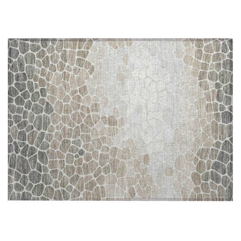 Machine Washable Indoor/Outdoor Contemporary Ombre Chantille Rug