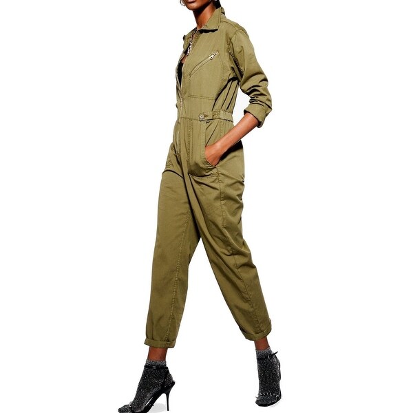 topshop green jumpsuit