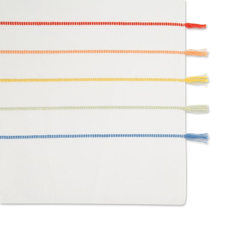 Rainbow Stripe Tassel Placemat (Set of 4) - Placemat Set, 13x19"