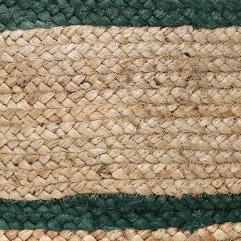 Sevita Double Striped Jute Hand-Stitched Storage Basket with Handles