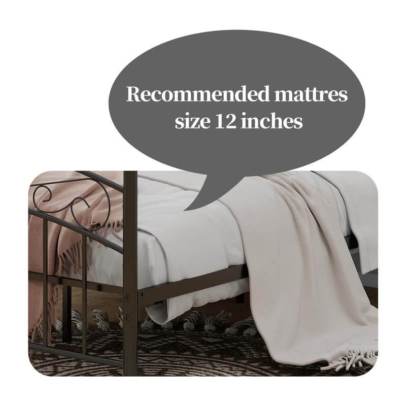 Caxkun Canopy Bed Frame Four-Poster Metal Platform Bed