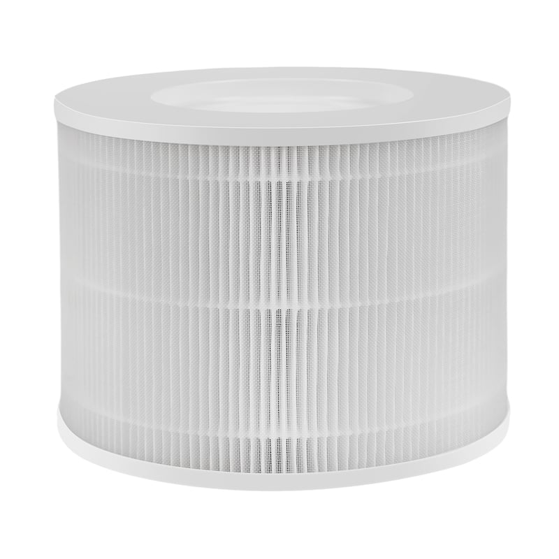 3-in-1 H13 True HEPA Activated Carbon Air Purifier Replacement Filter - 7.5" x 7.5" x 6" - White