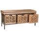 preview thumbnail 3 of 2, SAFAVIEH Isaac Oak Finish Entryway Wooden Storage Bench - 42.5" x 15.5" x 20"