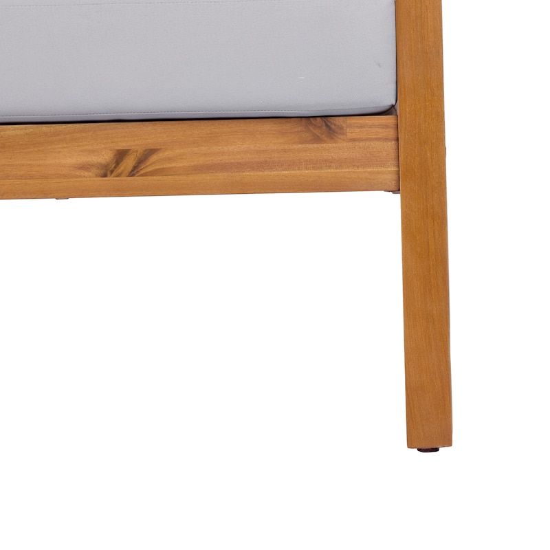 Christopher Knight Home - 76.38" W Outdoor Teak Finish Solid Wood 3-Seater Sofa with Cushions