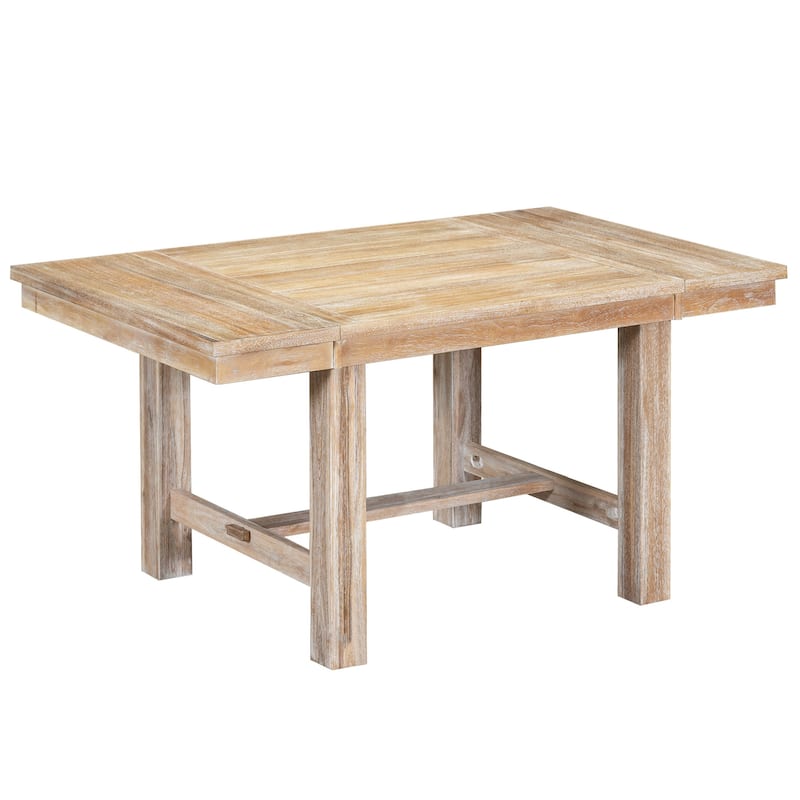 Extendable Dining Table with Two Removable Leaf